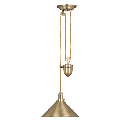 Lampa suspendata Provence 1 Light Rise and Fall Pendant – Aged Brass