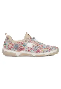 Pantofi dama multicolor - piele ecologica - interior din piele naturala - varf rotund