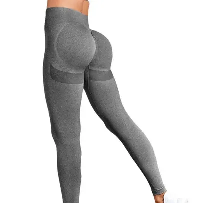 Colanti Fitness Modelatori Lungi, Push Up, Talie Inalta, Elastici, Gri Deschis - S, MIX13625-949