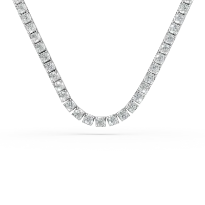 Colier tennis din aur alb cu diamante de 4.9ct