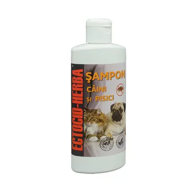 Șampon Antiparazitar Ectocid-Herba 200ml – Soluție Naturală pentru Câini și Pisici -En Gros