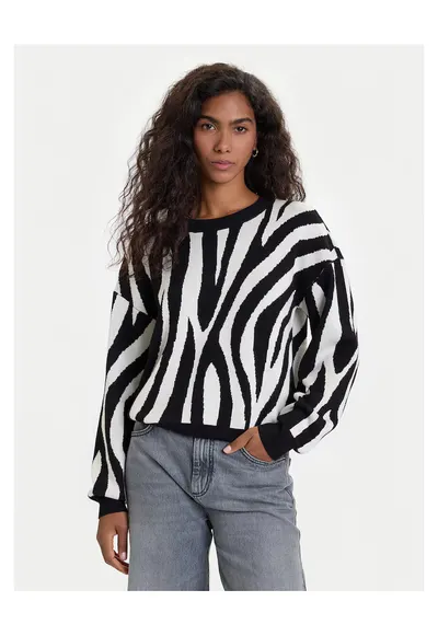 Pulover dama alb/negru
