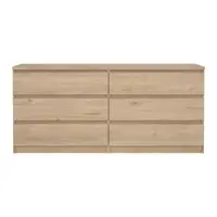 Comodă în culoare naturală cu aspect de lemn de stejar 154x70x50 cm Naia – Tvilum