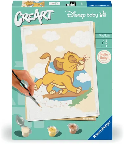Set de pictură pe numere Ravensburger CreArt - Micul Simba (Regele Leu)