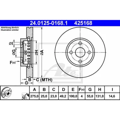 Disc frana ATE 24.0125-0168.1