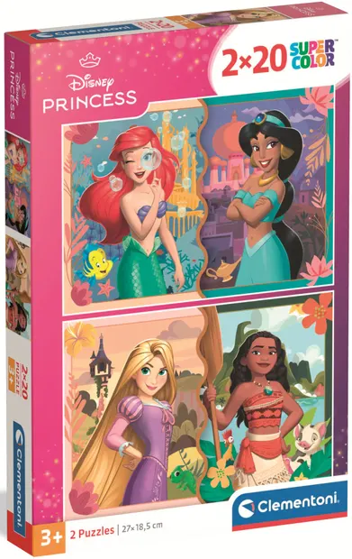 Puzzle pentru copii Clementoni din 2 x 20 piese - Prințese Disney