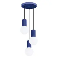 Lustră albastru-închis cu abajur din sticlă ø 25 cm Orbital – Sollux