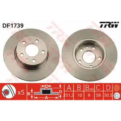 Disc frana TRW DF1739