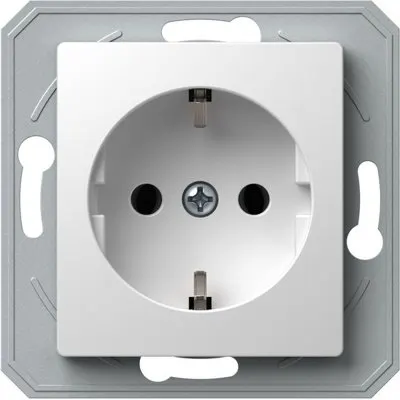 Ekonomik Priza SCHUKO 1P 16A ST IP20 Alb, TEM Modul TEM-VE10PWXO-U
