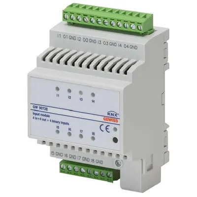 Actuator on/off 4 canale + 4 intrari binare KNX