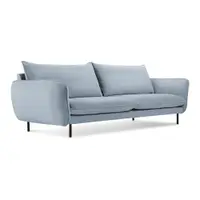 Canapea albastru-deschis cu tapițerie din catifea 200 cm Vienna – Cosmopolitan Design