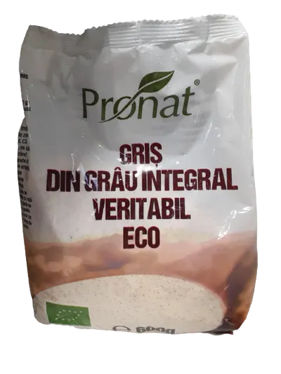 Gris din grau integral veritabil Bio, 600g, Pronat