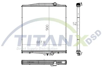 Radiator racire motor (fara rama) potrivit VOLVO FH12 D12A420-D12D500 08.93