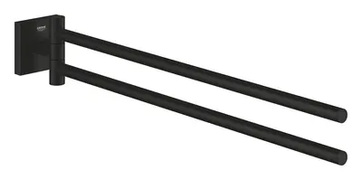 Bara prosop Grohe, Start Cube Double Towel Bar, bara dubla, montare pe perete, 440mm, pivotante, negru