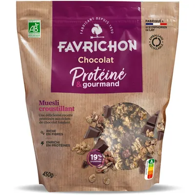 Musli Crocant cu 19% Proteine si Ciocolata Ecologic/Bio 450g
