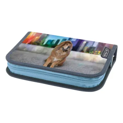 Penar echipat 1 fermoar, cu 1 clapa, 26 piese, Herlitz Phantom Blue