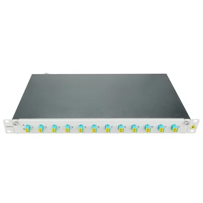 Splicebox, 12 fibre,LC,50/125µm OM3, culisant,19,1UV