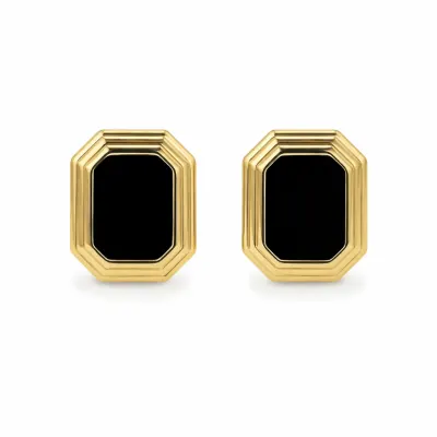 Cercei Black Placati cu Aur 18k
