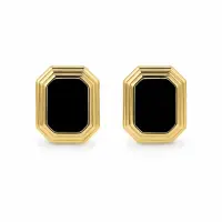 Cercei Black Placati cu Aur 18k