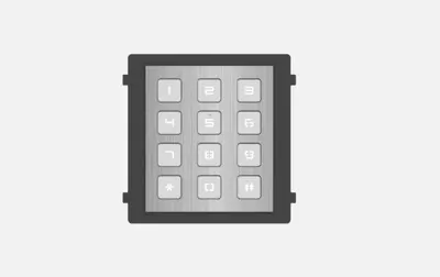 Modul de extensie videointerfon cu tastatura Hikvision DS-KD- KP/S.permite formarea codului de apartament sau a codului de acces