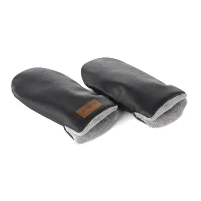 Manusi magnetice pentru carucior, Jane, Pentru vremea rece, Interior din fleece si exterior imitatie piele, Black