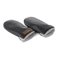 Manusi magnetice pentru carucior, Jane, Pentru vremea rece, Interior din fleece si exterior imitatie piele, Black