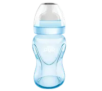Biberon cu gura larga albastru +6luni, 250ml, PUR