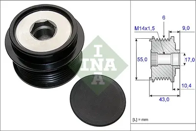 Fulie Alternator Chrysler Pacifica, Voyager Iv; Dodge Caravan; Toyota Auris, Avensis, Corolla, Matrix, Rav 4 Iii, Rav 4 Iv, Verso, Wish, Yaris 1.6-3.8 Dupa 2000