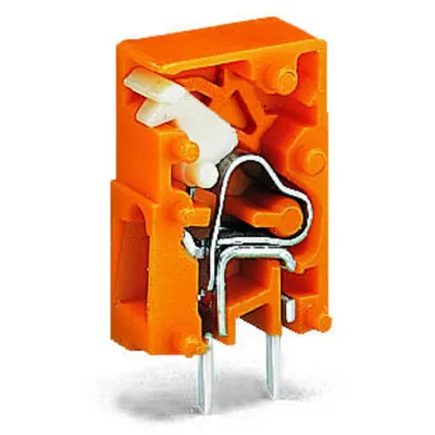 Stackable PCB terminal block; push-button; 2.5 mm²; Pin spacing 5.08 mm; 1-pole; CAGE CLAMP®; 2,50 mm²; orange