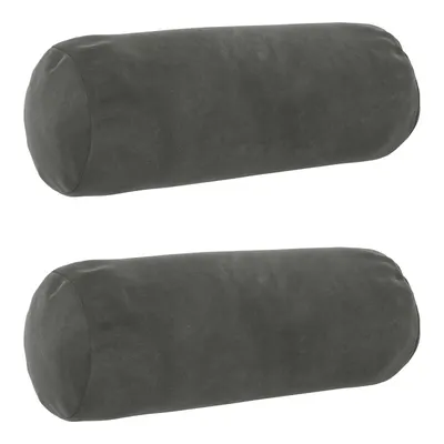 vidaXL Husă pentru pernă 2 pcs HEERLEN Gri închis Ø 15 x 40 cm Catifea