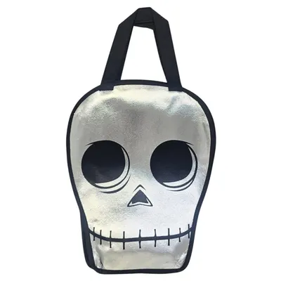 Pungă de colindat, pentru Halloween, metalizată, model craniu, Eurowrap