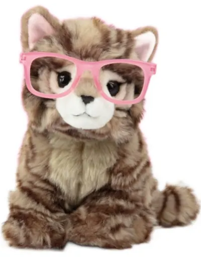 Jucărie de pluș Studio Pets - Pisică Britanică cu ochelari, Paige, 23 cm