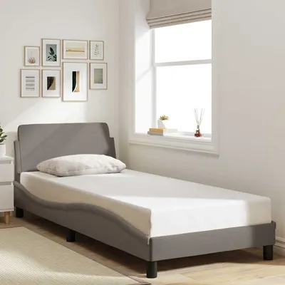 vidaXL Cadru de pat cu tăblie, Dover, taupe, 80x200 cm, textil