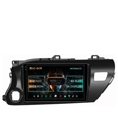 Navigatie Toyota Hilux (2015+), Android, V-Octacore 4GB RAM + 64GB ROM, 10.36 Inch - AD-BGV10004+AD-BGRKIT086