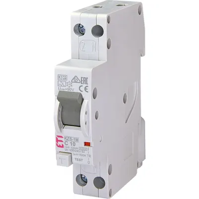 KZS-1M Intrerupatoare de curent rezidual cu protecție la supracurent, 1 module, A and AC type KZS-1M 1p+N A C10/0.01 6kA