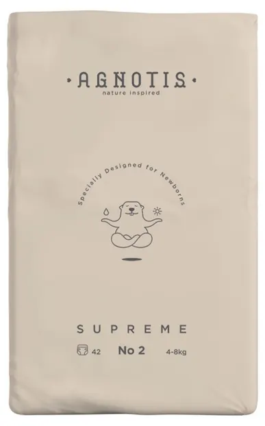 Scutece pentru bebeluși Agnotis - Supreme, Nr. 2, 4-8 kg, 42 bucăți