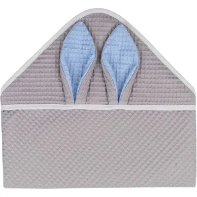 Prosop de baie Infantilo cu gluga Waffle Bunny 80x80 cm gri