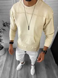 Bluza barbati bej slim fit K151 44-45-4