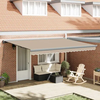 vidaXL Copertină retractabilă Bej 4 × 3 m Pânză și Aluminiu