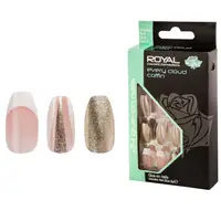 Set 24 Unghii False ROYAL Glue-On Nail Tips, Every Cloud Coffin, Adeziv Inclus 2 g