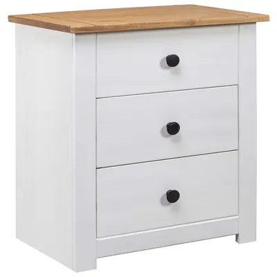 Gossi noptiera, alb, 46 x 40 x 57 cm, lemn de pin, gama panama