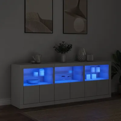 vidaXL Dulap cu lumini LED, alb, 181,5x37x67 cm