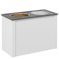 PawHut Bol inalt pentru caini cu 2 boluri din otel inoxidabil detasabile, dim. 60L x 30l x 42H cm | Aosom Romania