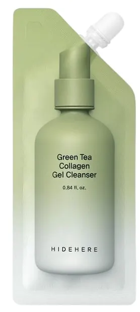 Hidehere Gel de curățare facială cu ceai verde și colagen, 25 ml