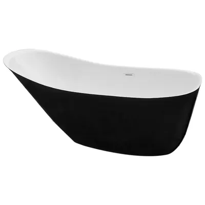 Cada baie freestanding Bella* BSM-212 acril 170 x 75 x 75 cm negru mat
