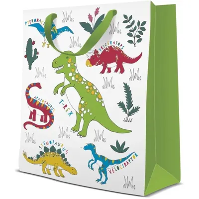 Pungi Cadou Medii, Dinosaur, 20 x 25 x 10 cm, Perfecto