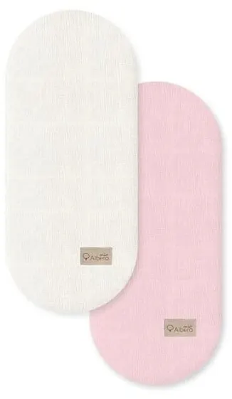 Cearșaf cu elastic pentru cărucior de bebeluși Albero Mio - 2 bucăți, Pink/White