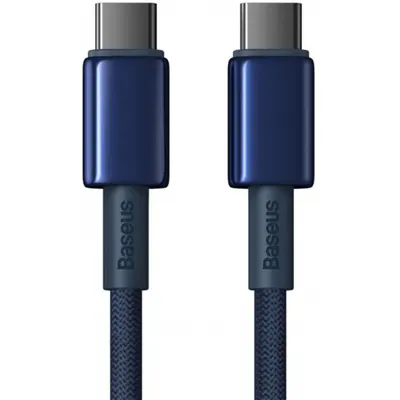Cablu Date si Incarcare USB-C - USB-C Baseus Tungsten Gold, 100W, 2m, Bleumarin P10319800321-04