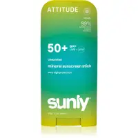 Attitude Sunly Mineral Sunscreen Stick SPF 50+ crema de fata cu minerale pentru protectie stick fără parfum 60 g