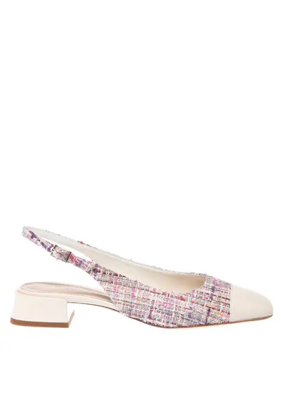 Pantofi slingback cu varf patrat - Violet/Alb murdar/Roz
